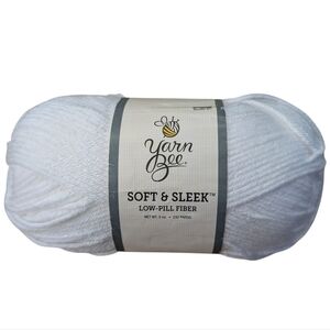 New Yarn Bee Soft Sleek Low Pill Fiber Yarn Ivory White 232 Yards Knit Crochet